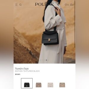Polene Numéro Sept EDITION TEXTURED BLACK - Retail $580